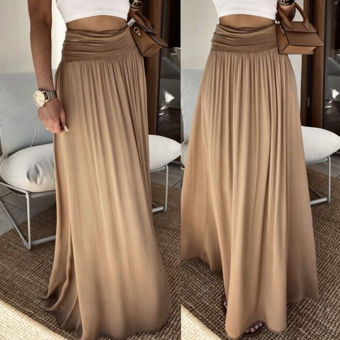 SPÓDNICA AGATHA 100% VISCOSA CAMEL