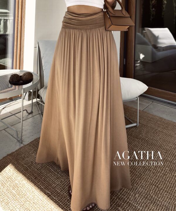 SPÓDNICA AGATHA 100% VISCOSA CAMEL