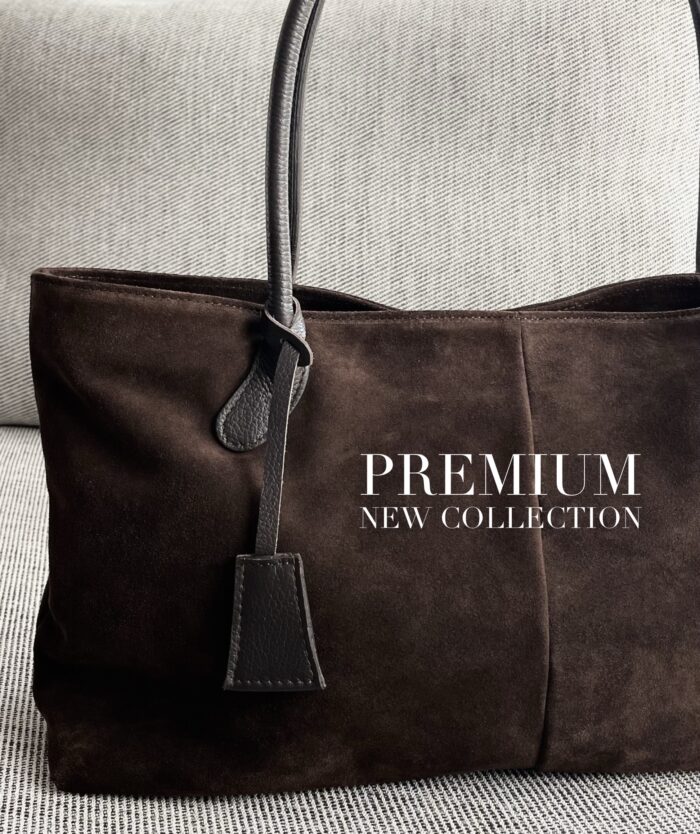 TORBA PREMIUM SKÓRA ZAMSZOWA CZEKOLADOWA - obrazek 2