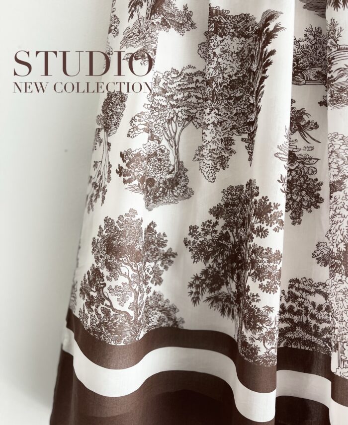 SPÓDNICA STUDIO N79 BIAŁO-BRĄZOWA