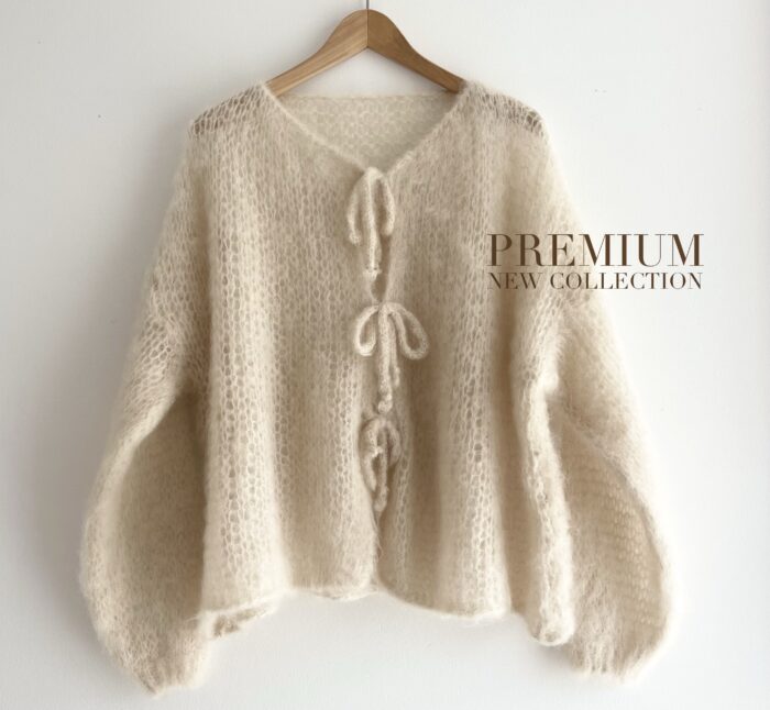 SWETER PREMIUM Z DOMIESZKĄ MOHERU BEŻOWY