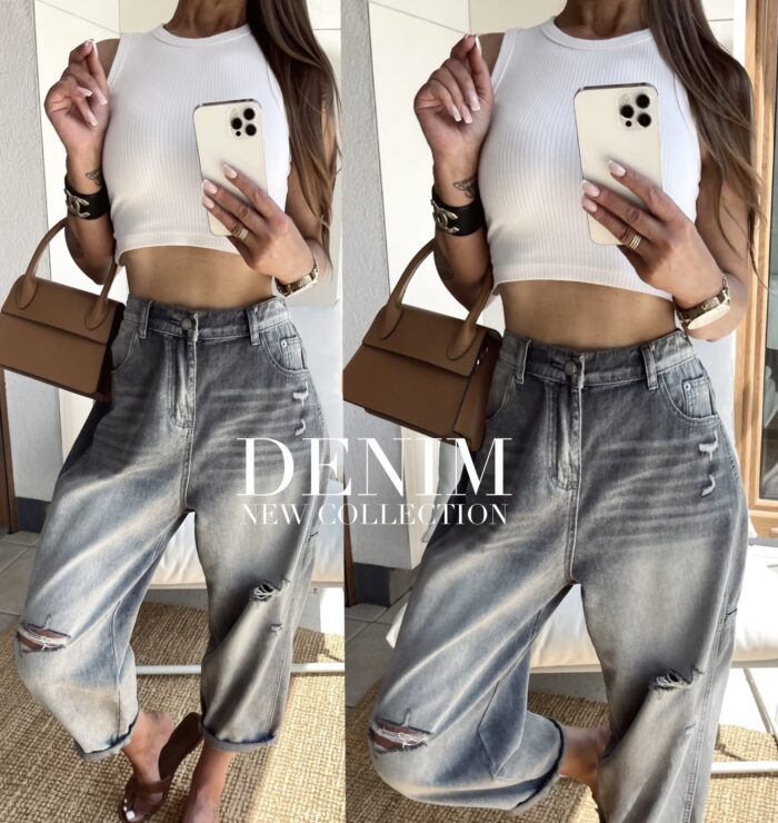 SPODNIE CLUB JEANS SZARE