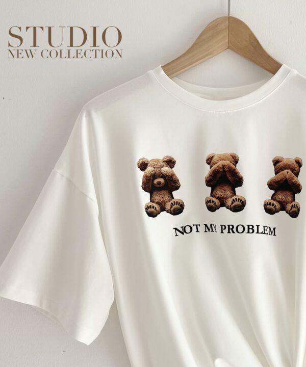 T-SHIRT OVERSIZE Z NADRUKIEM BIAŁY