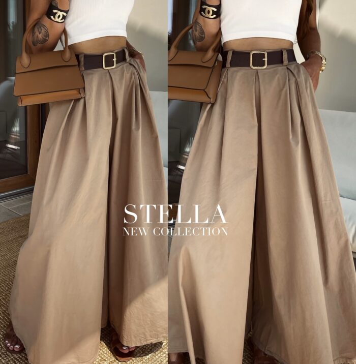 SPODNIE STELLA Z PASKIEM CAMEL