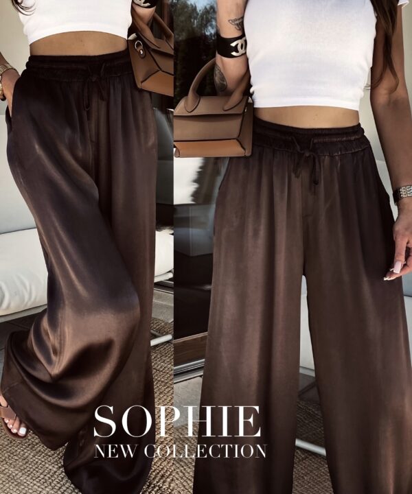 SPODNIE SOPHIE 100% VISCOSA CZEKOLADOWE