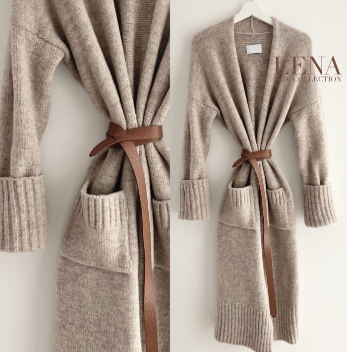 KARDIGAN OVERSIZE LENA BEŻOWY