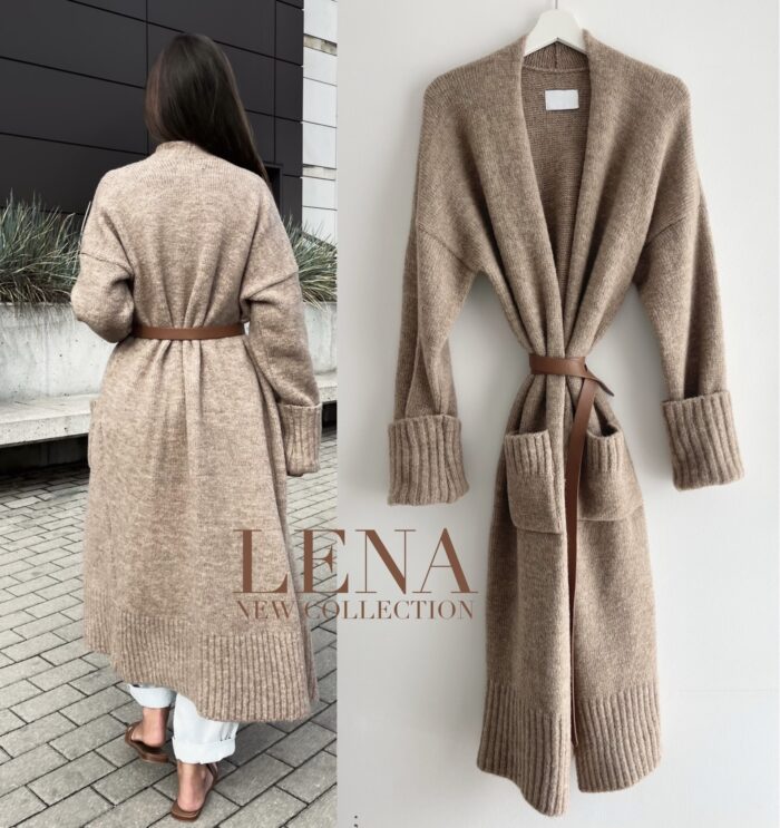 KARDIGAN OVERSIZE LENA CAMEL - obrazek 2