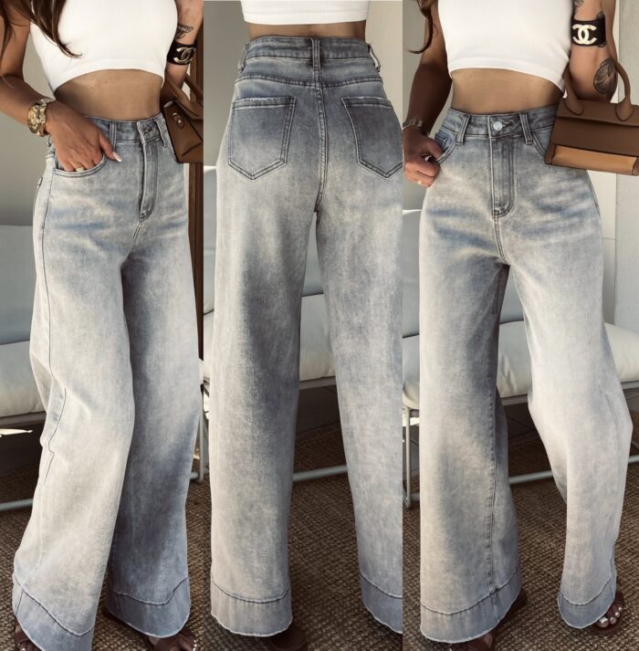 SPODNIE ZOE JEANS SZARE - obrazek 3