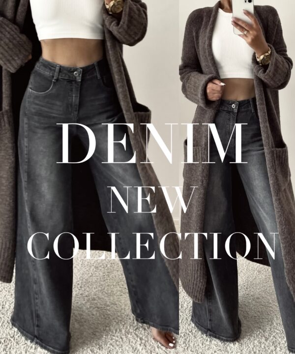 SPODNIE MEGHAN JEANS CIEMNE SZARE