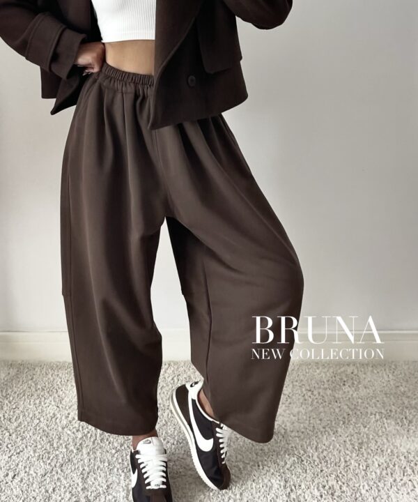 SPODNIE DRESOWE OVERSIZE BRUNA CZEKOLADOWE
