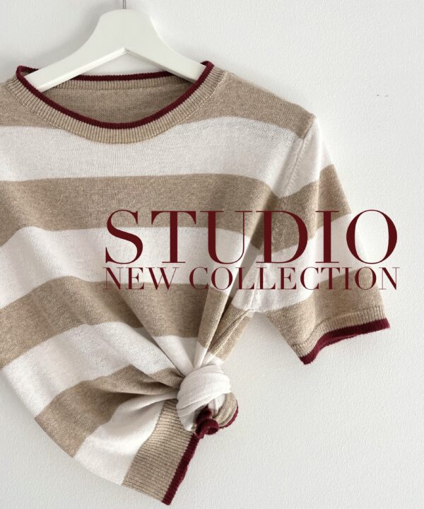 SWETEREK STUDIO W PASKI CAMEL/BIEL/BORDO