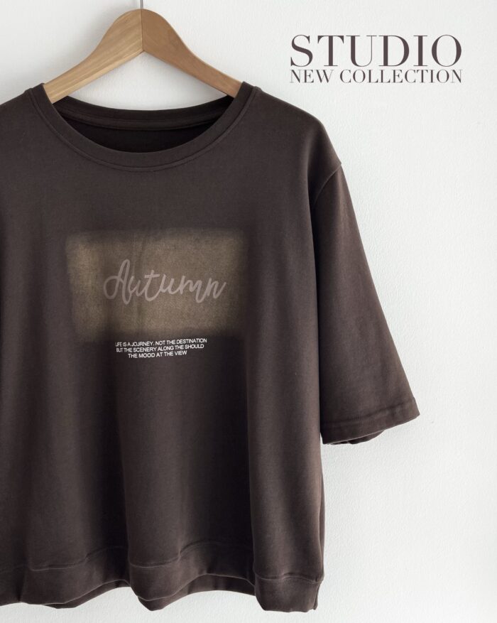 T-SHIRT AUTUMN CZEKOLADOWY - obrazek 2
