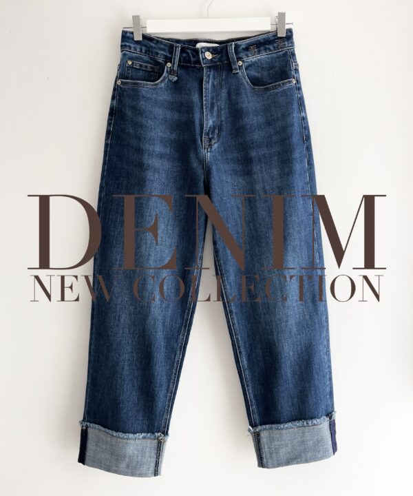 SPODNIE RENEE Z MANKIETAMI JEANS BLUE