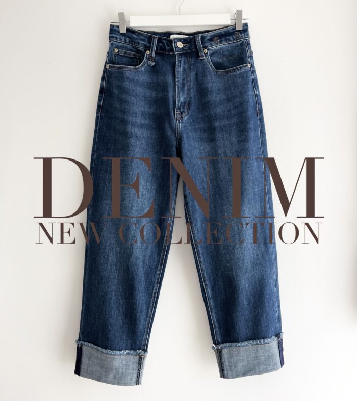 SPODNIE RENEE Z MANKIETAMI JEANS BLUE
