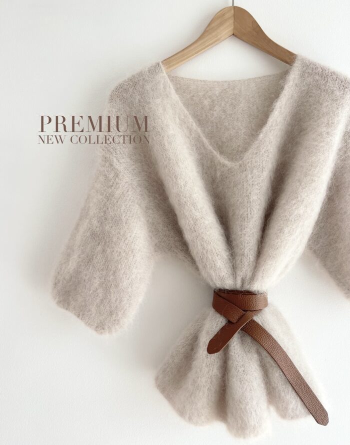 SWETER MOHEROWY PREMIUM MIA BEŻOWY - obrazek 2