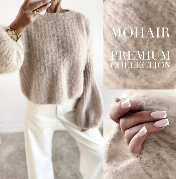 SWETER MOHEROWY PREMIUM DENISE BEŻOWY
