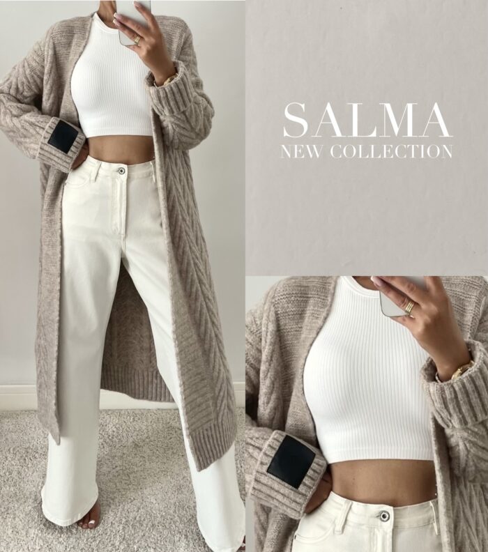 KARDIGAN OVERSIZE SALMA BEŻOWY