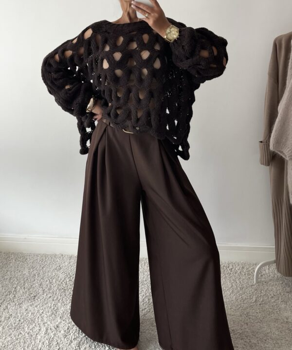 SWETER AMANDA OVERSIZE CZEKOLADOWY