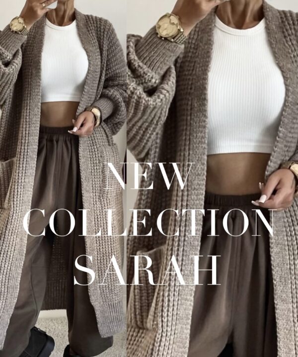 DŁUGI KARDIGAN OVERSIZE SARAH MOCCA