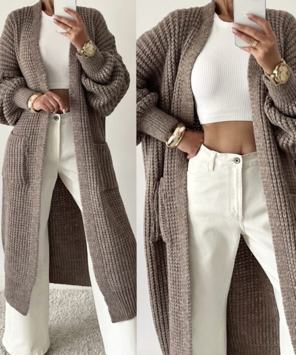 Alternative view of DŁUGI KARDIGAN OVERSIZE SARAH MOCCA