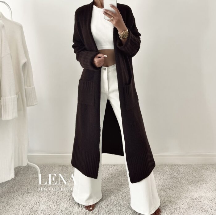 KARDIGAN OVERSIZE LENA CZEKOLADOWY
