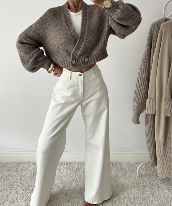 SWETER Z GUZIKAMI BRENDA MOCCA