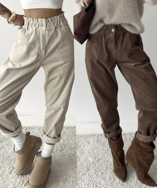 SPODNIE SZTRUKSOWE MILA MLECZNA CZEKOLADA