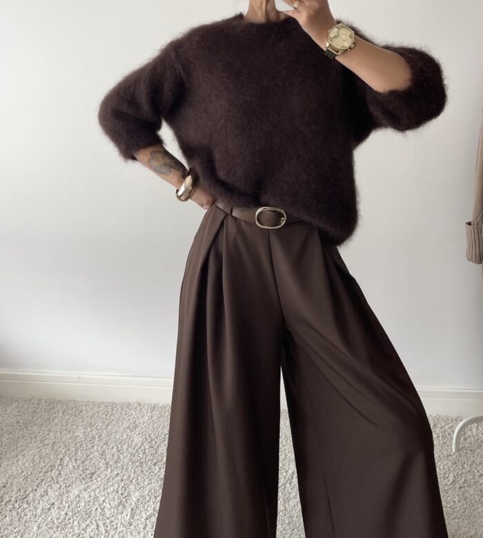 SWETER MOHEROWY AMIYA CZEKOLADOWY - obrazek 2