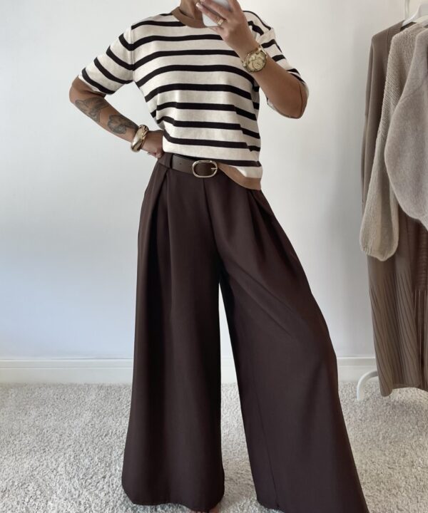 BLUZKA SWETERKOWA ROMA BEŻ / CZEKOLADA / CAMEL