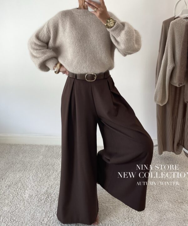 SWETER Z MOHEREM LUNA BEŻOWY