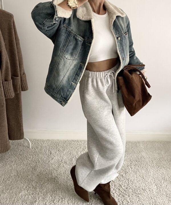 KURTKA JEANSOWA OVERSIZE Z FUTERKIEM