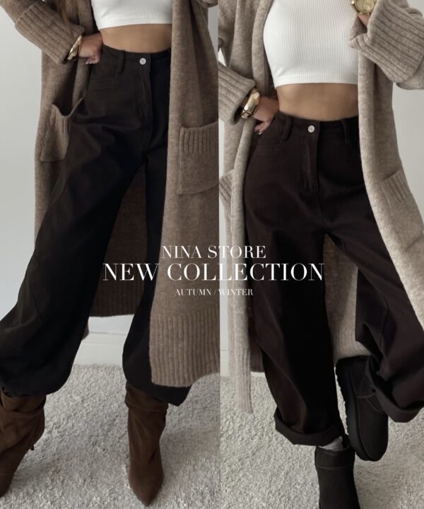 Alternative view of SPODNIE BERREL JEANS CZEKOLADOWE