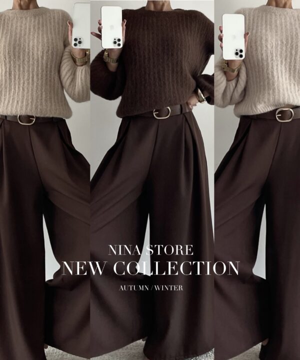 Alternative view of SWETER MIRANDA Z ALPAKA I WEŁNĄ BEŻOWY