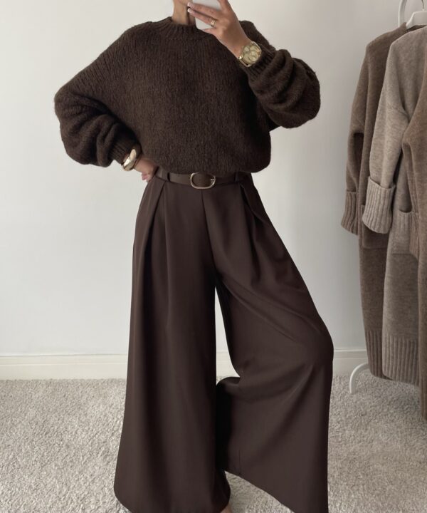 SWETER  MEGHAN CZEKOLADOWY