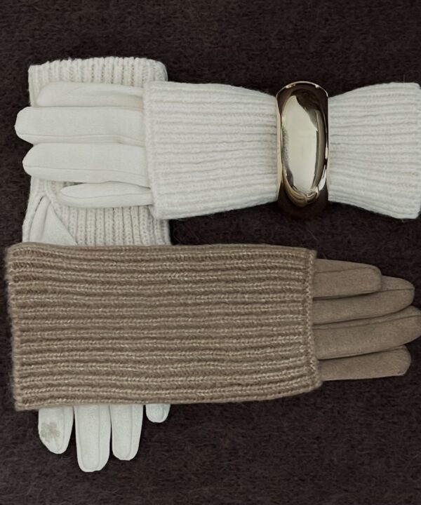 RĘKAWICZKI AVA 2w1 DO SMARTFONA ŚMIETANKOWE