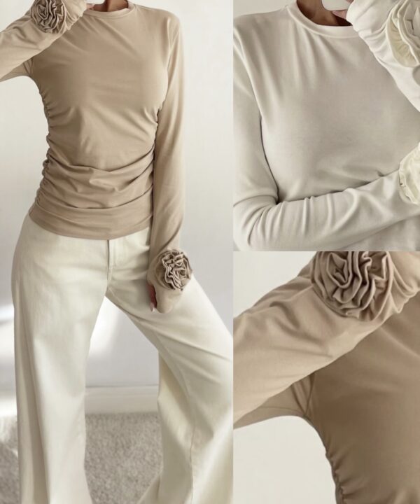 Alternative view of BLUZKA ANTONINA ŚMIETANKOWA