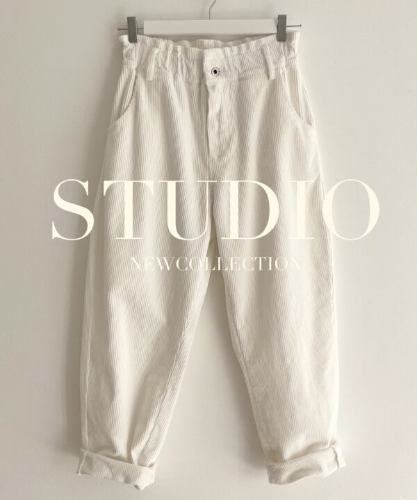 SPODNIE SZTRUKSOWE MILA ŚMIETANKOWE