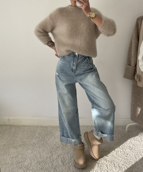 Alternative view of SPODNIE JEANS Z MANKIETEM