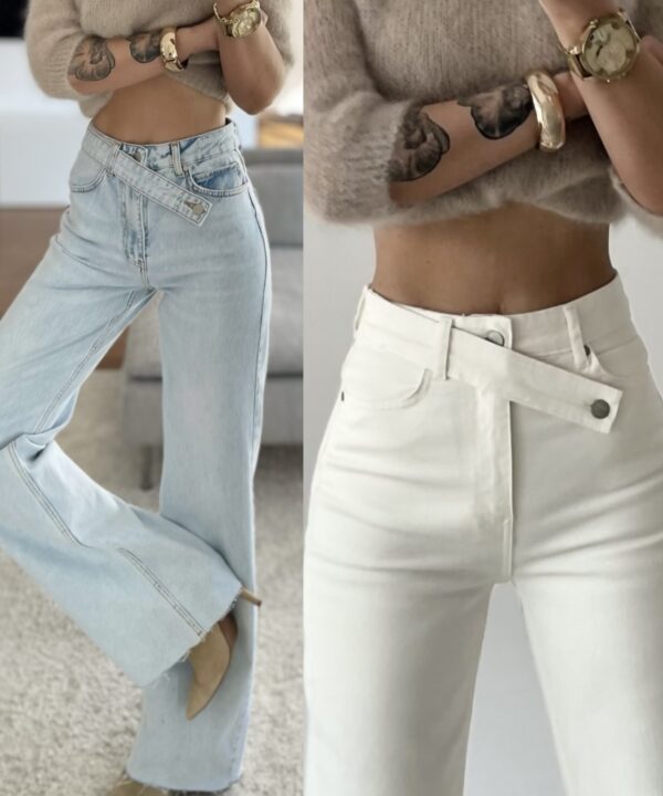 SPODNIE GIGI JEANS ŚMIETANKOWE