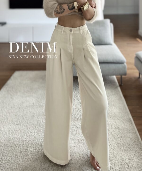 SPODNIE ALY DENIM BEŻOWE