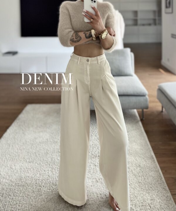 Alternative view of SPODNIE ALY DENIM BEŻOWE