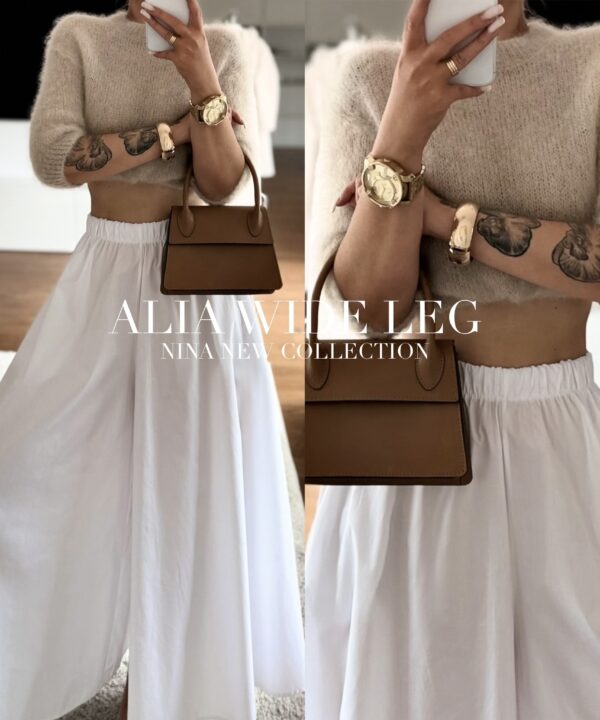 SPODNIE ALIA WIDE LEG BIAŁE
