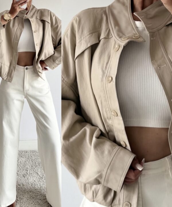 Alternative view of KURTKA Z EKO SKÓRY HELENA BEŻOWA