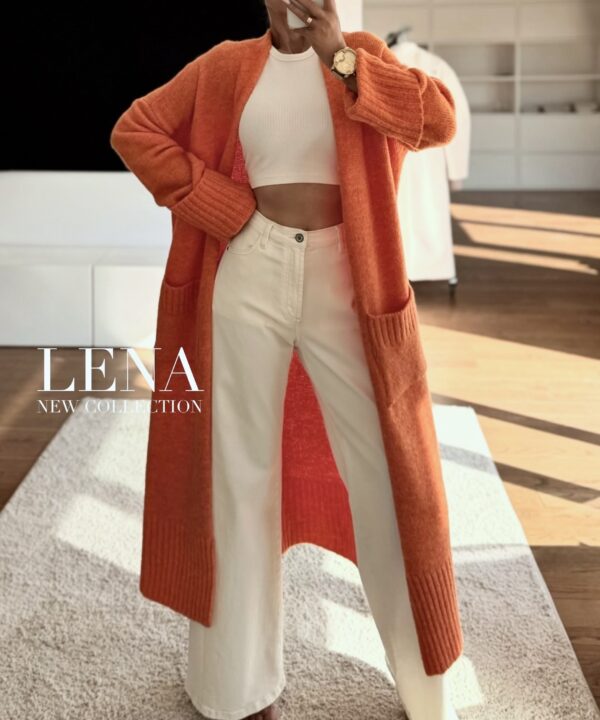 KARDIGAN OVERSIZE LENA POMARAŃCZOWY
